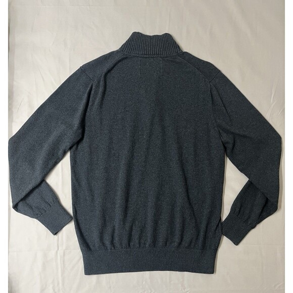 Eddie Bauer Mens Size Medium Sweater 1/4 Zip Cotton Cashmere Pullover Navy Blue - Picture 3 of 15